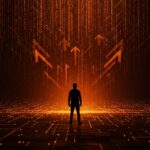 Gerente con inteligencia artificial liderando startups en LATAM, mostrando la integración de IA y liderazgo estratégico.