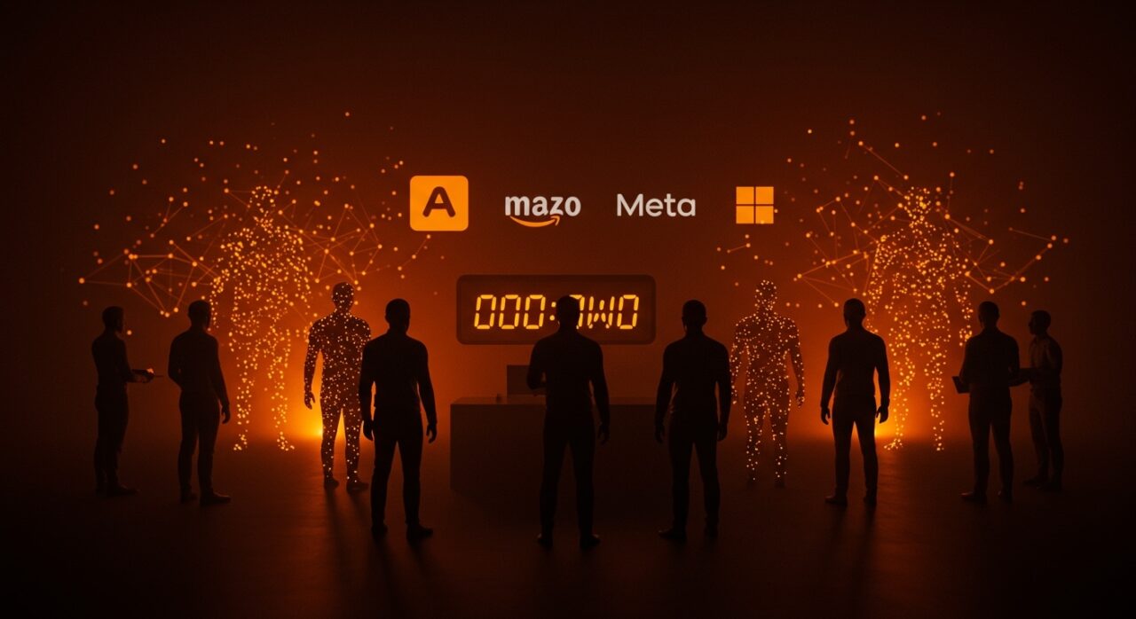 Impacto de despidos por inteligencia artificial en 2026 en el sector tech con enfoque en Amazon, Meta y Microsoft para startups.