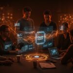 Colaboración de founders de startups LATAM con inteligencia artificial autónoma y Claude Cowork para automatización escalable.