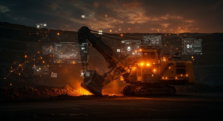 Tecnología de inteligencia artificial y sensores IoT en minería automatizada con datos en tiempo real en Latinoamérica.