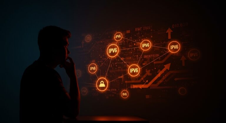 Startup analizando redes digitales con foco en IPv6 y debate sobre IPv8 para seguridad y escalabilidad.