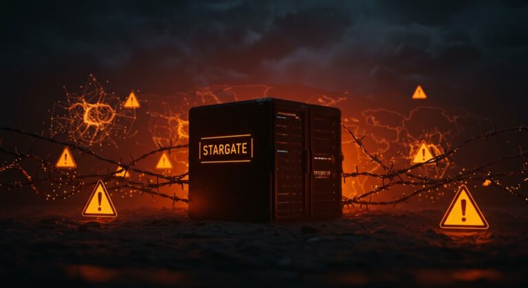 Amenaza de Irán al centro Stargate de OpenAI en Abu Dhabi, ilustrando riesgos geopolíticos para la infraestructura de IA en Medio Oriente.