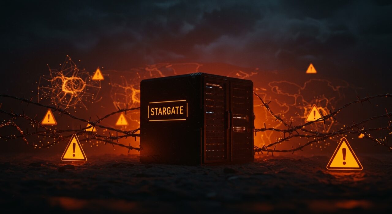 Amenaza de Irán al centro Stargate de OpenAI en Abu Dhabi, ilustrando riesgos geopolíticos para la infraestructura de IA en Medio Oriente.