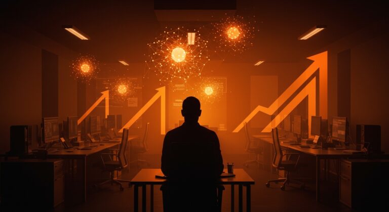 Jack Dorsey anticipando la reducción de mandos intermedios en startups LATAM mediante inteligencia artificial y transformación organizacional.