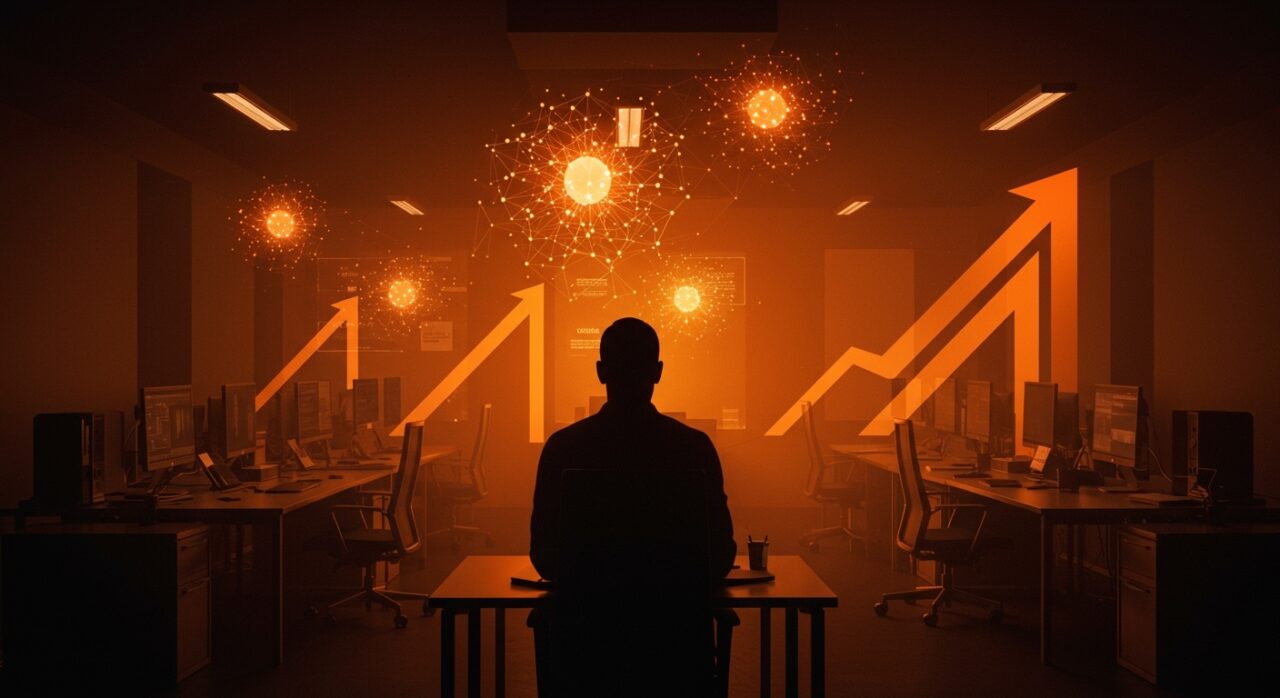 Jack Dorsey anticipando la reducción de mandos intermedios en startups LATAM mediante inteligencia artificial y transformación organizacional.