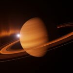 Imagen del Telescopio James Webb observando las auroras de Saturno, revelando el ciclo de rotación del planeta en un contexto de ciencia y tecnología espacial.