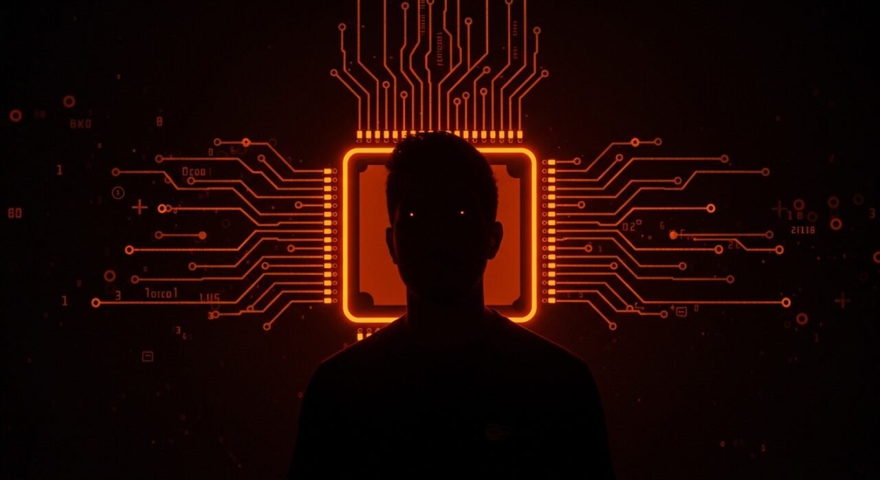 Johny Srouji, líder en innovación de chips Apple Silicon, representado con metáforas visuales de innovación vertical y tecnología avanzada en Ecosistema Startup.