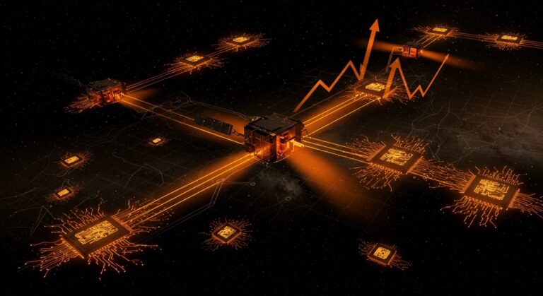 Clúster de 40 GPUs NVIDIA en 10 satélites procesando datos en tiempo real en órbita para computación edge espacial y startups tech.