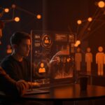 Founder usando Kincode IA para automatización y análisis predictivo en gestión de talento para startups de HR Tech.