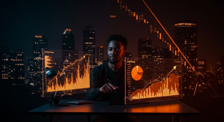 Founder fintech analizando flujos de financiamiento y préstamos en contexto de mercado financiero y caída bursátil de Klarna.