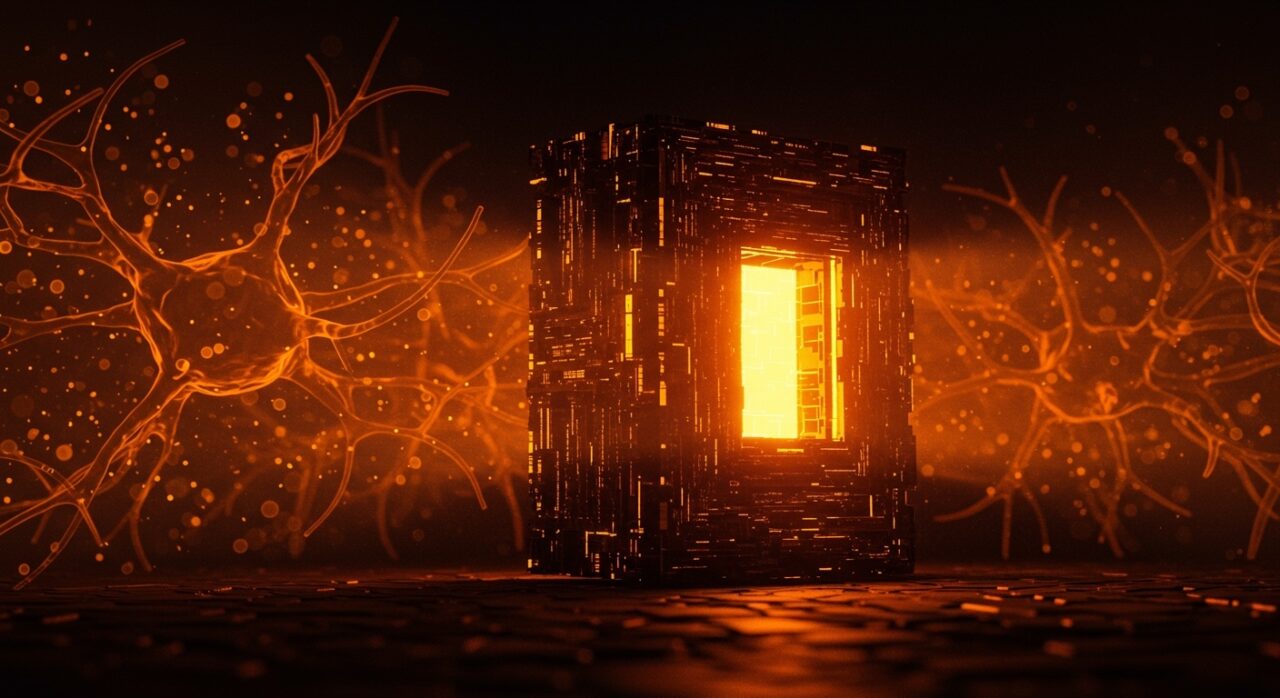 Visualización futurista de compresión avanzada de KV cache más allá de TurboQuant para optimización de LLMs en startups de IA.