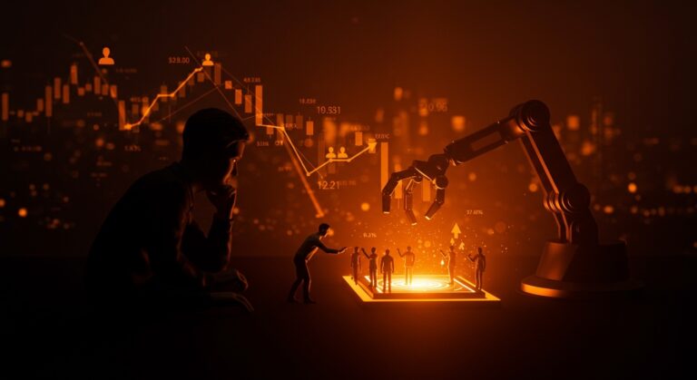 Impacto de la inteligencia artificial y despidos masivos en la demanda del mercado startup con automatización y desplazamiento laboral.