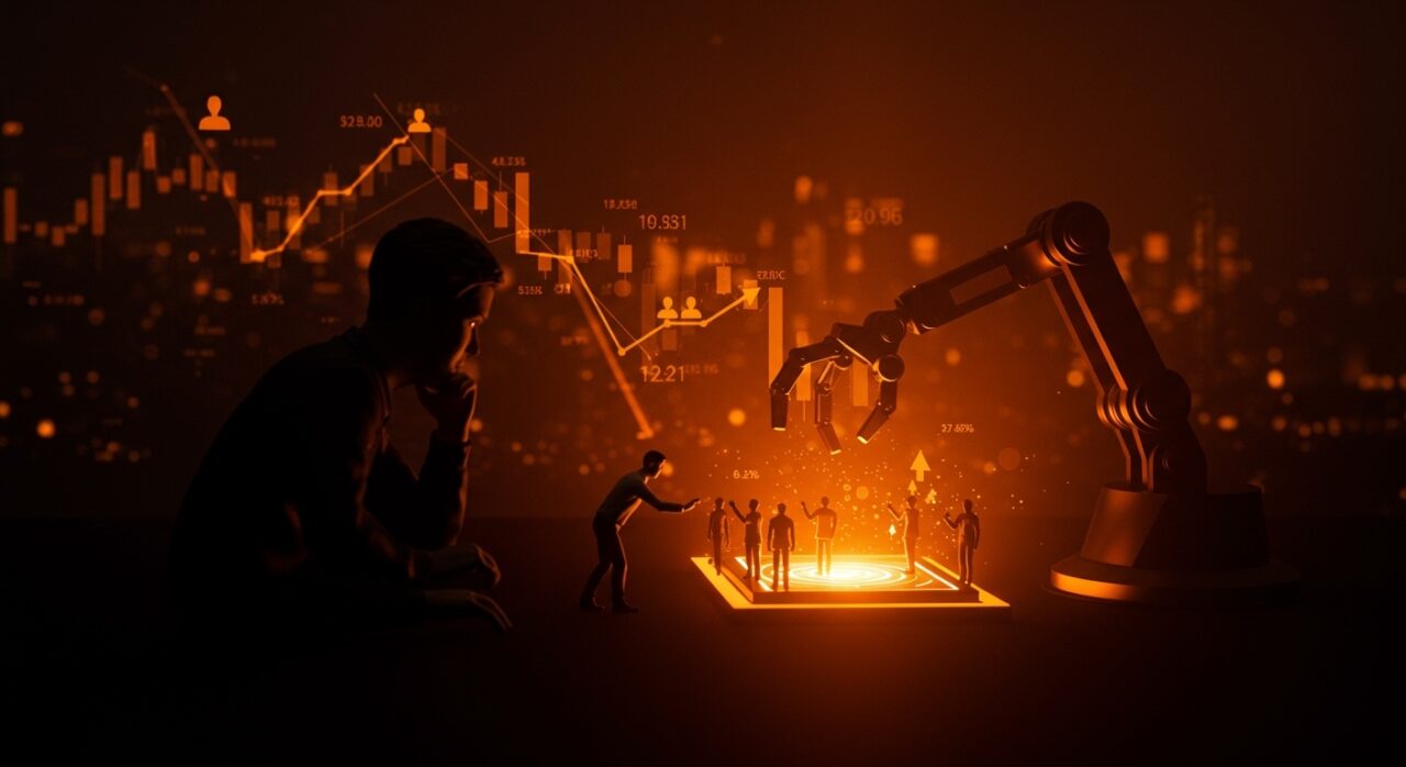 Impacto de la inteligencia artificial y despidos masivos en la demanda del mercado startup con automatización y desplazamiento laboral.