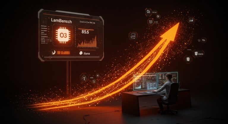 Benchmark LamBench mostrando superioridad del modelo o3 sobre Llama en evaluación de modelos IA con lambda calculus en ecosistema startup.
