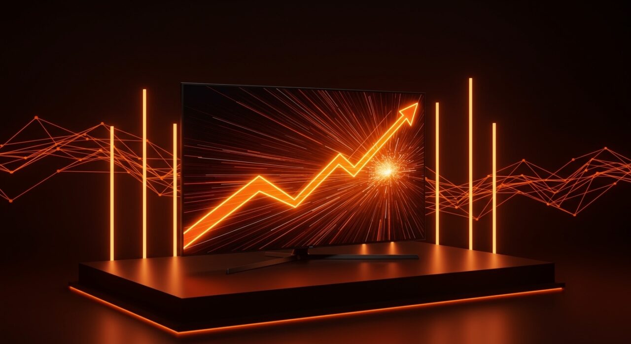 Televisor LG QNED Mini LED de 115 pulgadas destacado en ambiente moderno, representando tendencias y crecimiento en el mercado televisores premium.