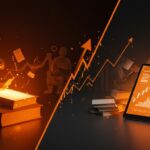 Comparativa entre libros impresos y digitales resaltando tendencias clave en edtech y hábitos de lectura en mercado editorial.