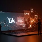 Imagen conceptual de escaneo secreto de extensiones en LinkedIn destacando la privacidad y cumplimiento GDPR en el contexto tecnológico.