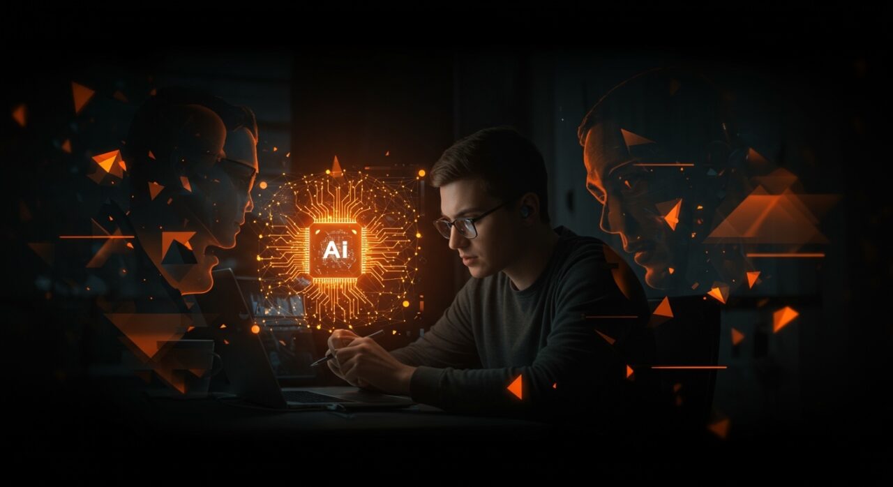 Founder analizando modelos de lenguaje sin censura y sesgos en IA generativa con ilustraciones de flinch y ablación post-entrenamiento en estilo Ecosistema Startup.