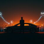 Silvio Napoli como nuevo CEO de Lucid Motors con inversión de Uber y Arabia Saudita, simbolizando el crecimiento y financiamiento en el sector de startups EV.