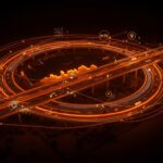 Mapa aéreo futurista de la supercarretera M-70 Madrid destacando conectividad y movilidad para startups de logística e infraestructuras de España.