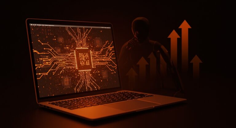 MacBook Neo destacado con foco en el chip A18 Pro y la producción de hardware en riesgo, ilustrando tendencias y desafíos en el mercado tech.