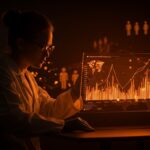 Machine learning detectando subregistro de muertes por COVID-19 en EE. UU. con metáforas visuales de inequidades en salud pública.