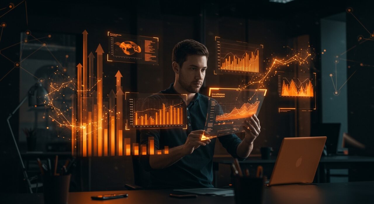 Chris Thompson analizando métricas de venture capital para inversiones en startups latinoamericanas, representando escalabilidad y fondos de inversión en LATAM.