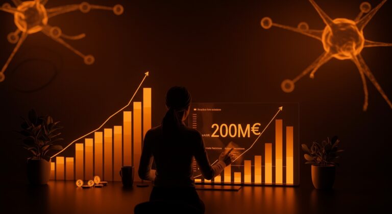 Fundador supervisando crecimiento rentable de startup SaaS en Málaga con estrategia sin VC, representando 200M€ ARR y crecimiento orgánico.