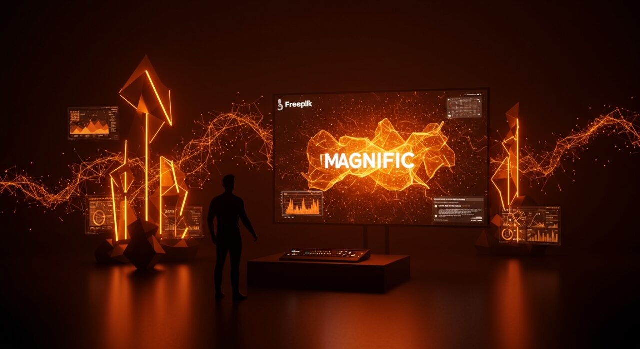 Transformación visual de Freepik a Magnific con IA generativa y crecimiento de $200M ARR en la startup española.