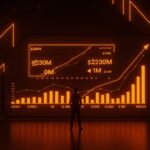 Joaquín Cuenca CEO de Magnific frente a gráficos digitales que representan $230M ARR y crecimiento rentable de IA sin inversión de capital.