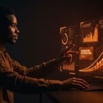 Profesional de marketing con habilidades en automatización e inteligencia artificial mostrando crecimiento salarial y transformación digital para startups en 2026.