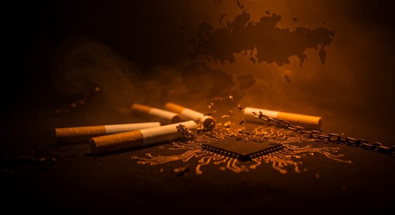 Filtros de cigarrillos como materiales de doble uso en la industria militar con cadenas de sanciones y comercio global hacia Rusia en contexto del conflicto en Ucrania.