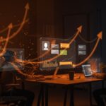 Interacción de startup con Meta Business AI y WhatsApp Business mostrando crecimiento en conversaciones y automatización para reducir CAC.