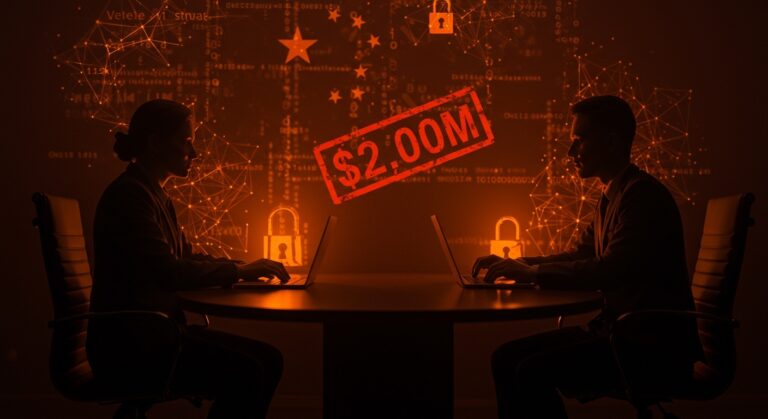 Imagen editorial representando la adquisición bloqueada por China de la startup IA Manus por Meta, destacando geopolítica y regulación tecnológica.