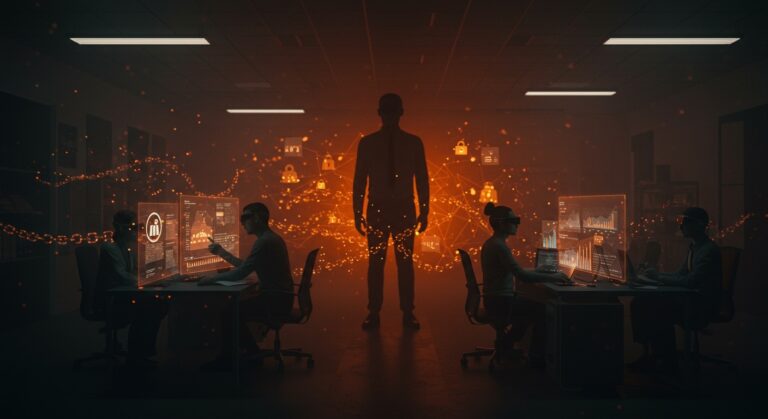 Escena editorial representando los despidos masivos en Meta Kenia tras escándalo de privacidad con gafas inteligentes y ética en IA.