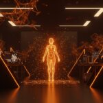 Imagen conceptual de Muse Spark, la IA avanzada de Meta Superintelligence Labs para startups, destacada en ecosistema startup con paleta naranja y negro.