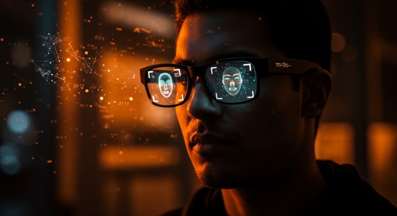 Meta Ray-Ban gafas inteligentes con reconocimiento facial en tiempo real y alertas de privacidad en tecnología wearable para startups.