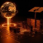 Energía solar espacial limpia impulsando centros de datos IA de Meta, ilustrando infraestructura sostenible y tecnología avanzada.