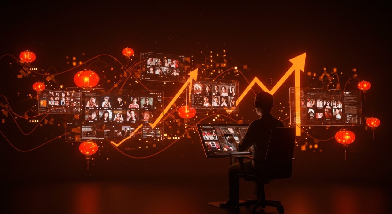 Microdramas con inteligencia artificial en China representando la producción masiva y oportunidades en el mercado de streaming AI para startups tecnológicas.