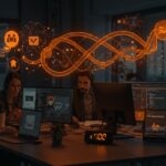 Microsoft Modo Agente en Office ilustrado en un equipo de startup trabajando con IA autónoma que ahorra tiempo y aumenta productividad.