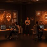 Agentes IA de Microsoft 365 Copilot y OpenClaw automatizando procesos empresariales en una startup moderna para 2026.