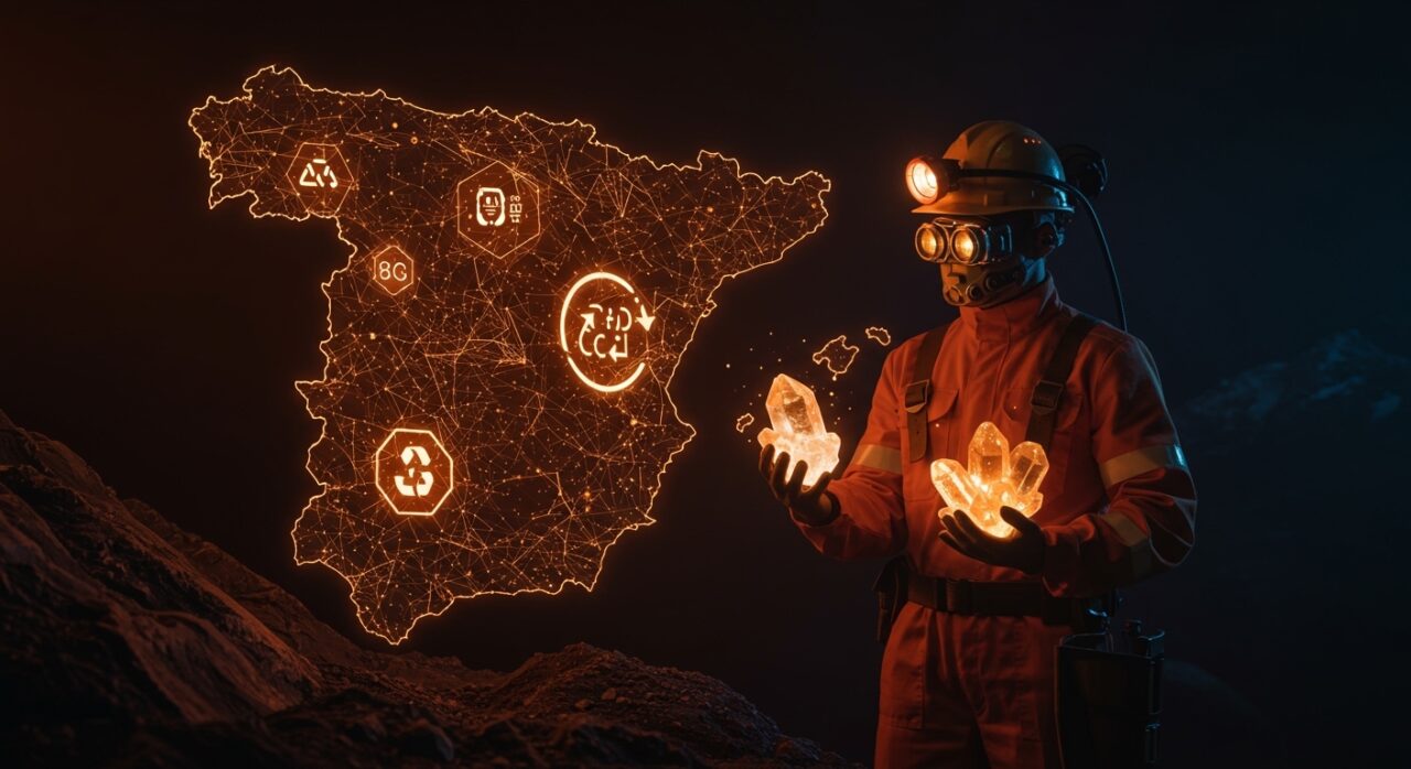 Minerales estratégicos en España con innovación tecnológica, IA y economía circular para reducir dependencia de China.