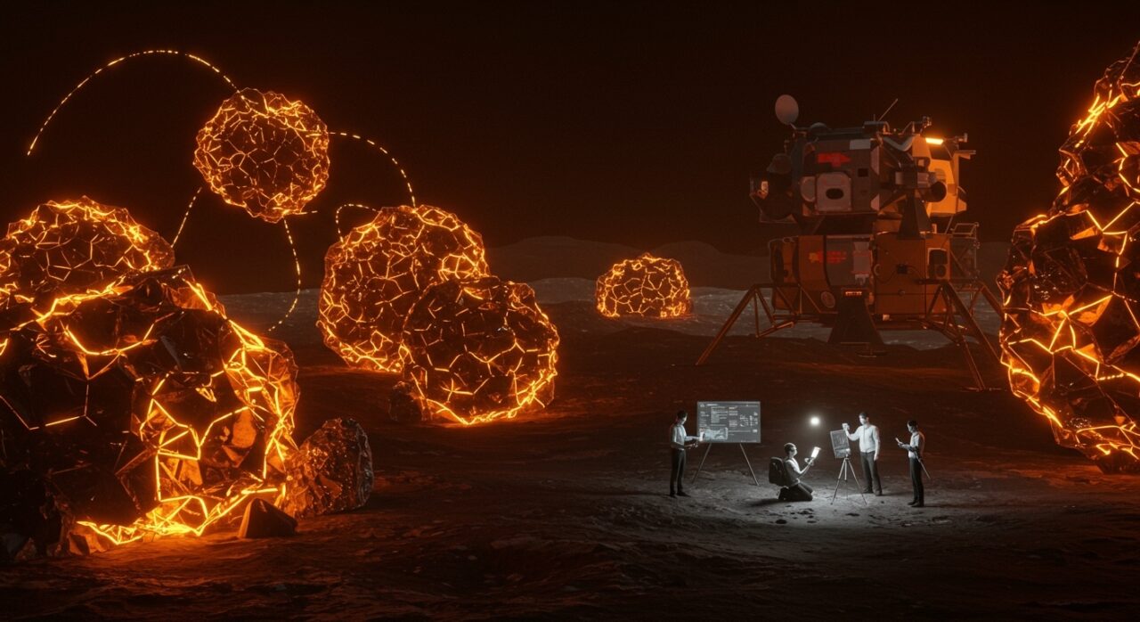 Minerales lunares descubiertos por la exploración china en 2026 con oportunidades para startups de space tech y minería lunar.
