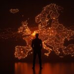 Arthur Mensch liderando la soberanía tecnológica europea con infraestructura avanzada de inteligencia artificial de Mistral AI.