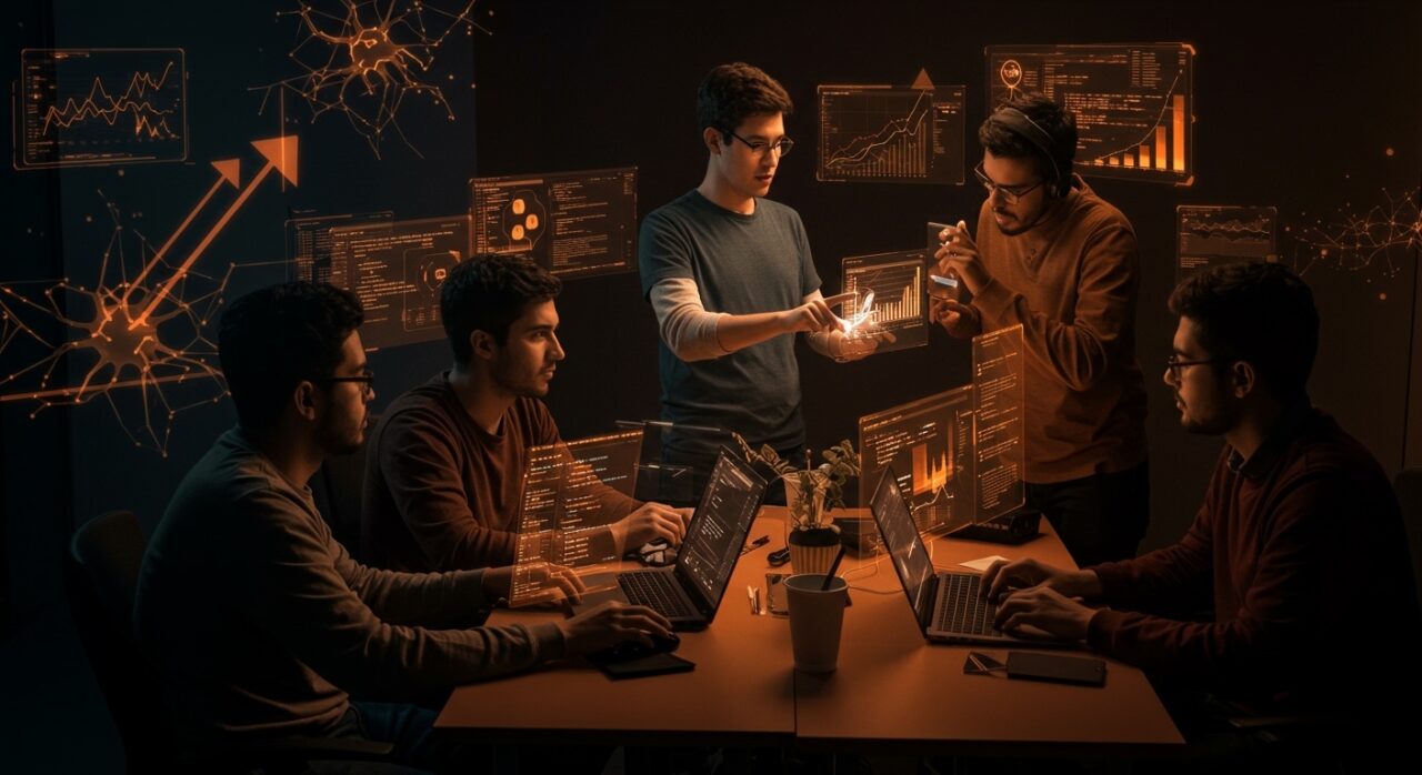 Fundadores hispanos de startup utilizando inteligencia artificial Mistral Medium 3.5 para escalar desarrollo con agentes remotos y automatización.