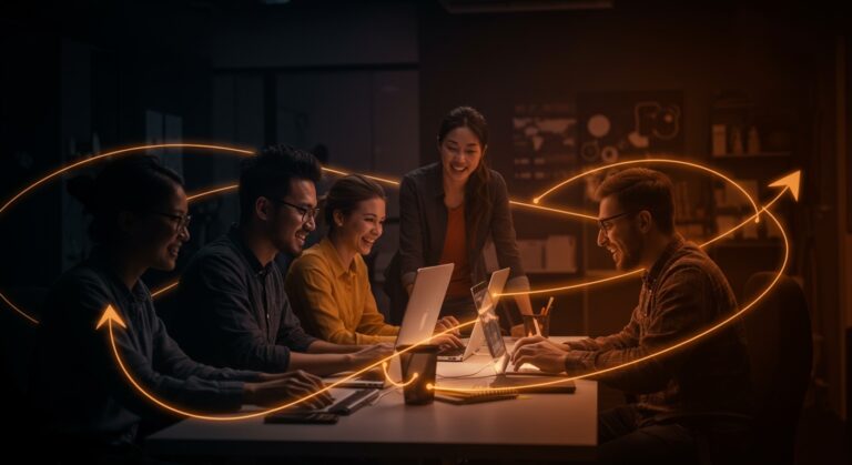 Motivación laboral en equipo startup con enfoque en propósito, autonomía y liderazgo consciente dentro de la cultura organizacional.