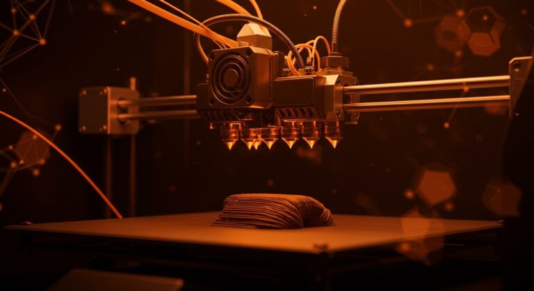 Impresora 3D Mova AtomForm Palette 300 con ruleta de 12 boquillas mostrando impresión multimaterial eficiente y reducción de residuos para startups.