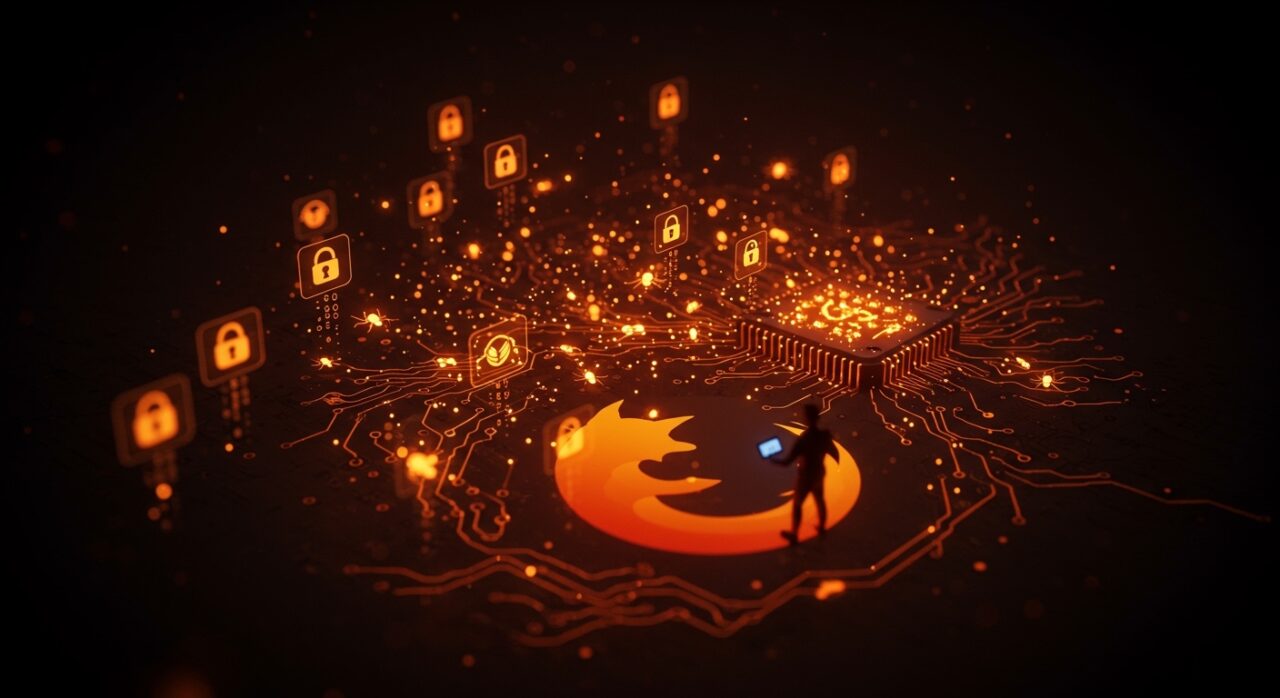 Inteligencia artificial de Anthropic detectando vulnerabilidades en Mozilla Firefox 150 para mejorar la ciberseguridad automatizada.