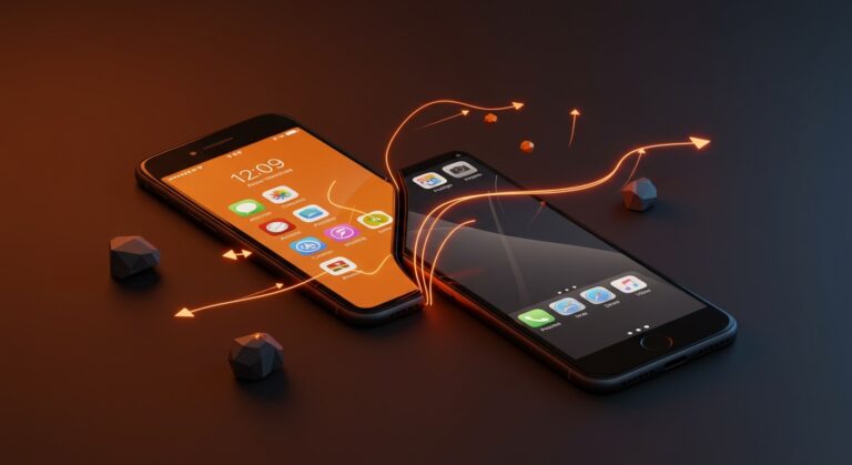 Comparativa de multitarea móvil Android vs iPhone 2026 para founders con pantalla dividida y productividad aumentada.