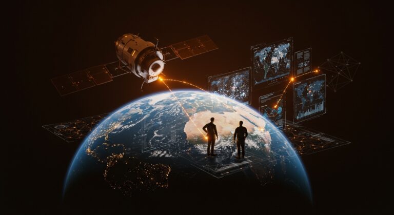 Imágenes satelitales gratuitas de NASA Landsat con emprendedores usando datos abiertos para startups geoespaciales y tecnología espacial.